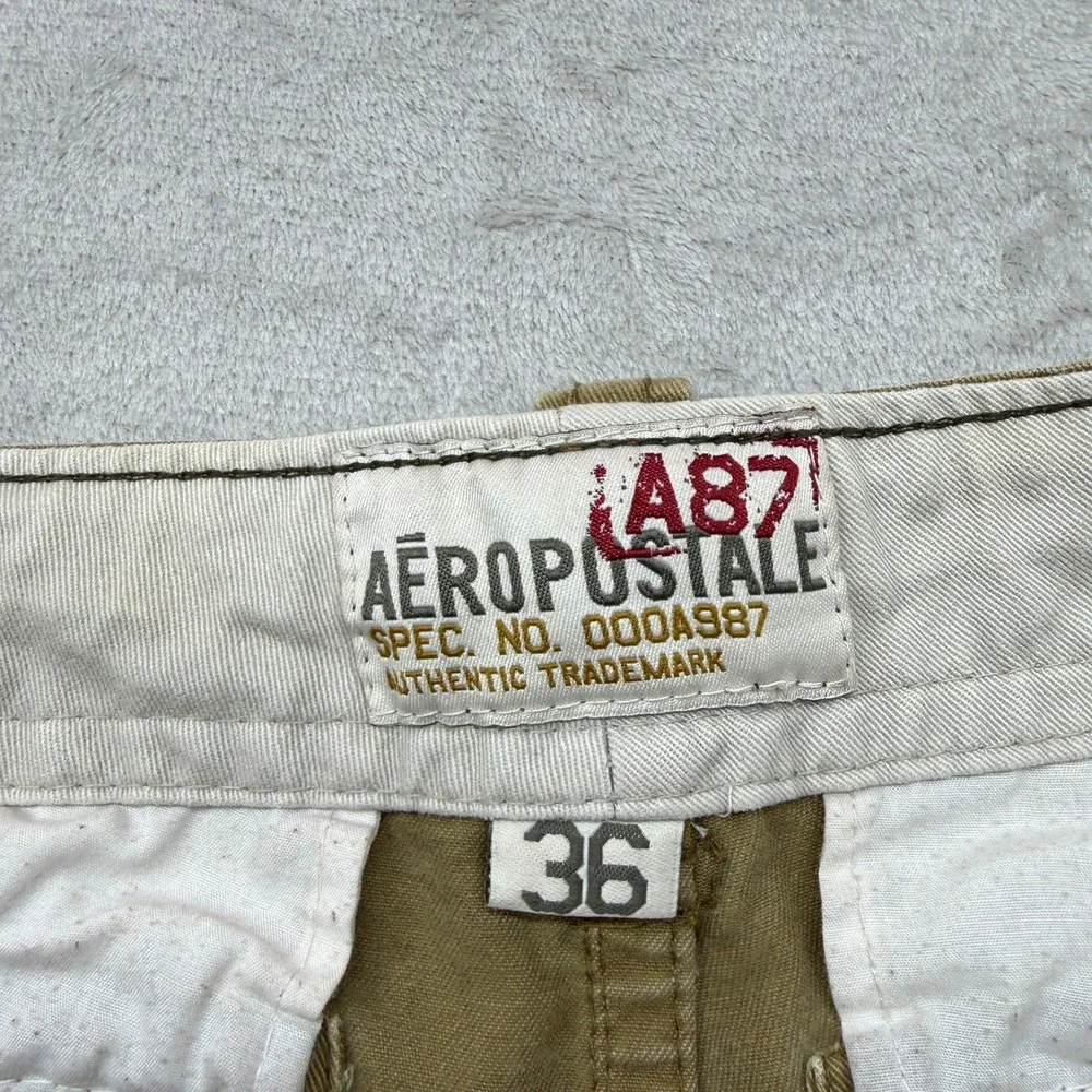 Vintage Aeropostale Cargo Shorts Mens 36 Khaki Brown Cotton Utility Y2K Gorpcore